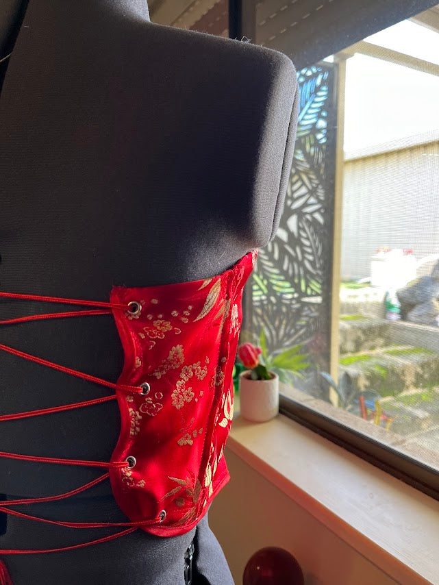 Red Traditional Strapless Corset